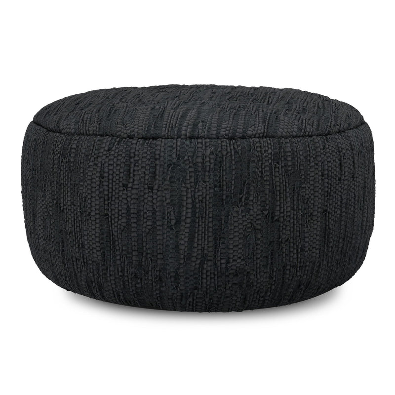Fredrik - Round Pouf - Black