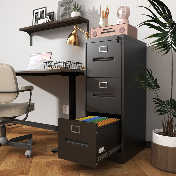 Premium Drawer File Cabinet With Lock, Metal Vertical Design, A4 Legal / Letter Size