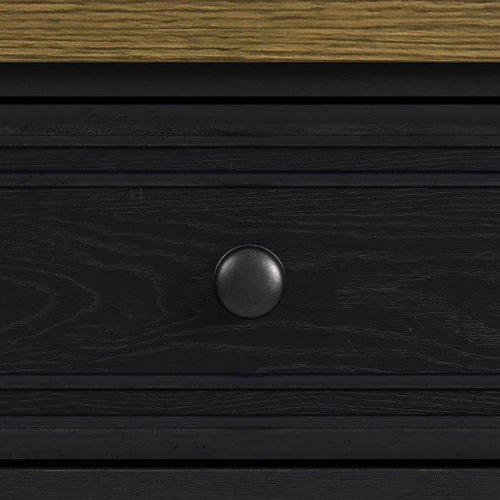 Heritage - Chopping Block Island With Casters - Oak Brown And Black