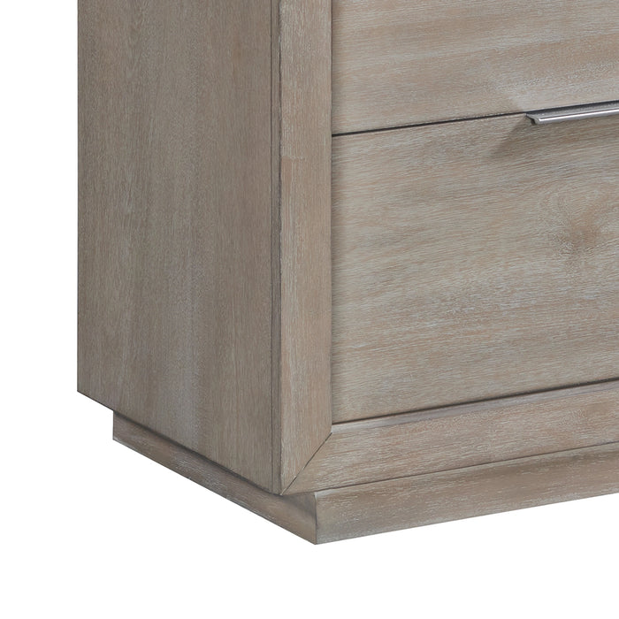 Arcadia 2-Drawer Nightstand with USB in Grey