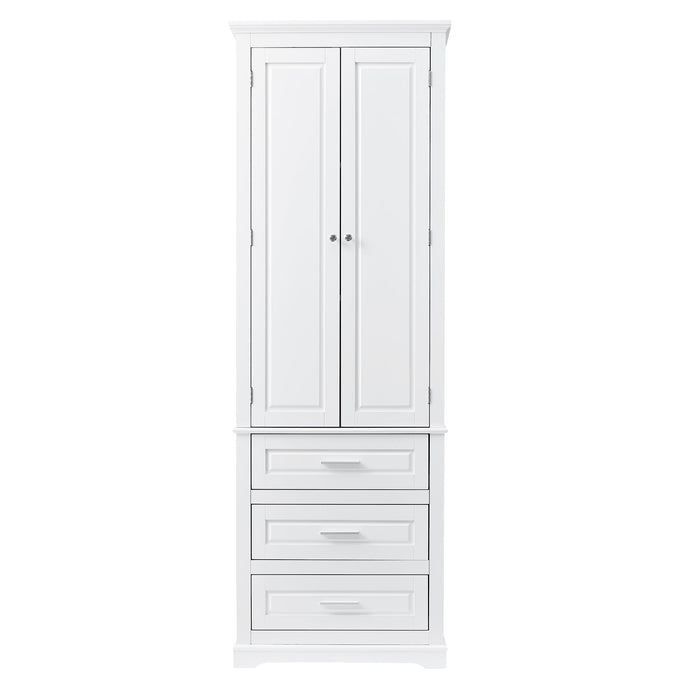 Tall Storage Cabinet With 3 Drawers For Bathroom