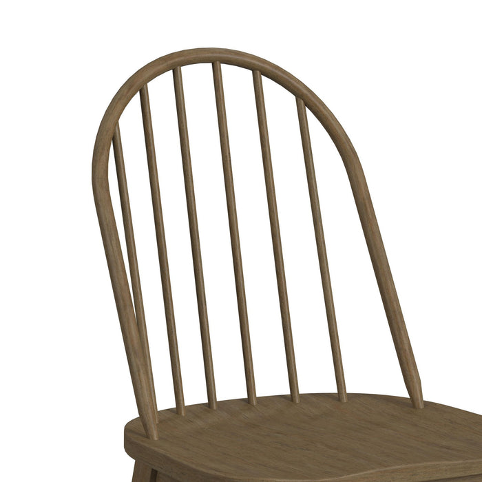 Heritage - 5 Piece Standard Height Dining Set (Round Table And Four Oak Brown Chairs) - Oak Brown And Black