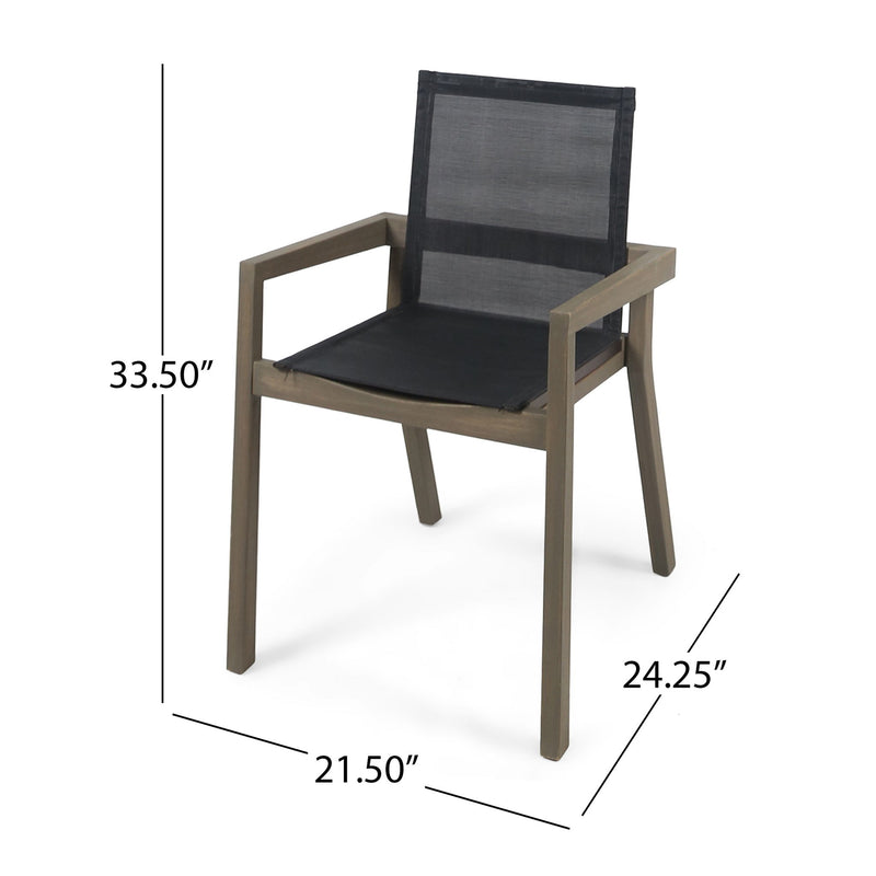 Belfast - Outdoor Dining Chair (Set of 2) With Mesh And Frame - Gray
