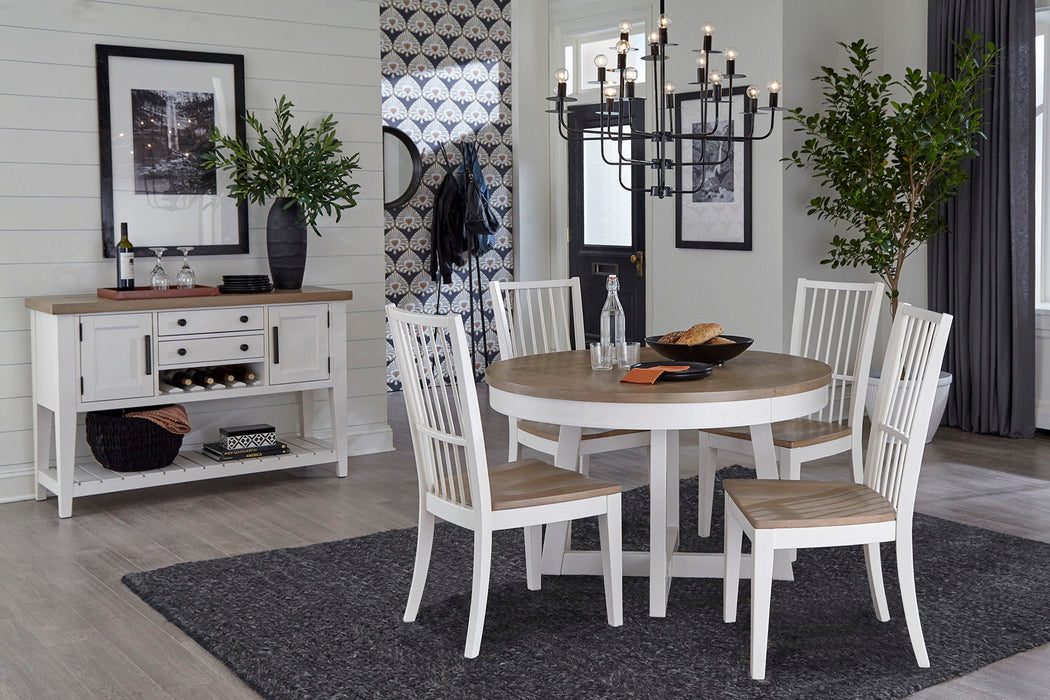 Americana Modern Dining - Round Dining Table With Extensions - Cotton