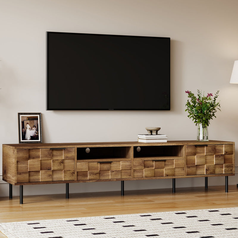 TV Stand With 2 Drawers, Media Console Table, Storage Cabinet With Cable Management