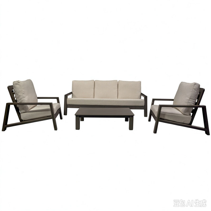 Verona - Seating Sofa - Dark Espresso / Gray / Off White