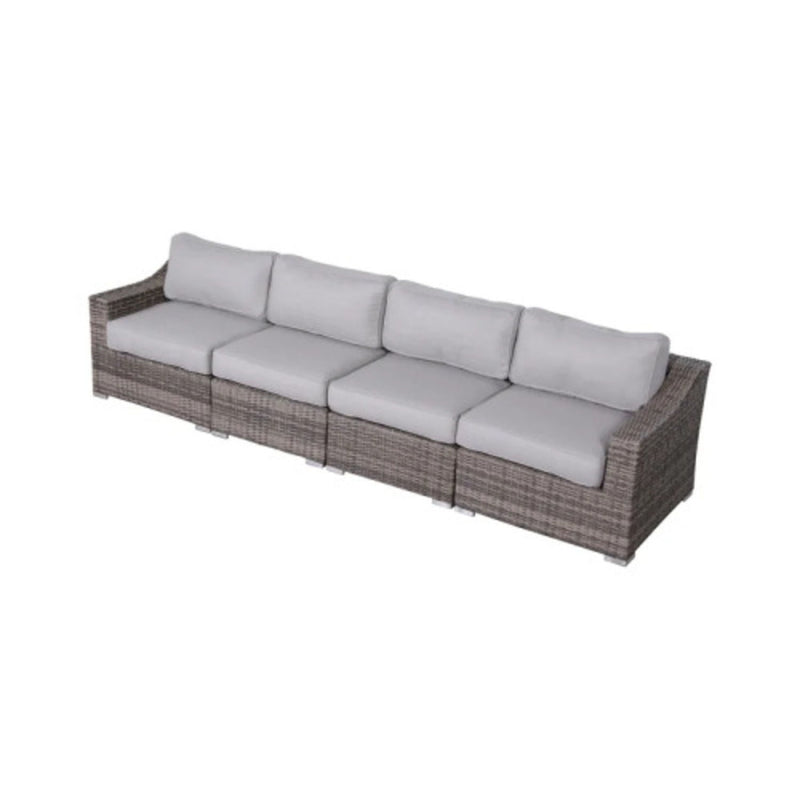 Contemporary Outdoor Rattan Wicker Sectional Seating Group With Cushions