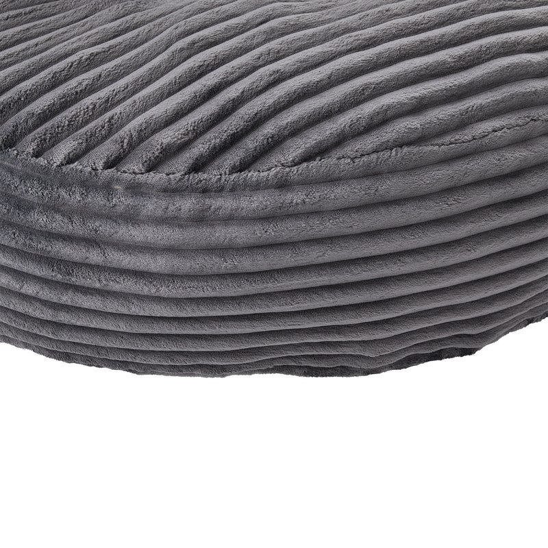 Oversized Bean Bag Chair With 3 Pillows & Armrest - Dark Gray