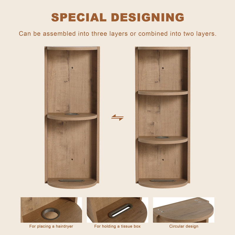 Bathroom Vanity With Art Sink And Storage Rack, Float Mounting Design