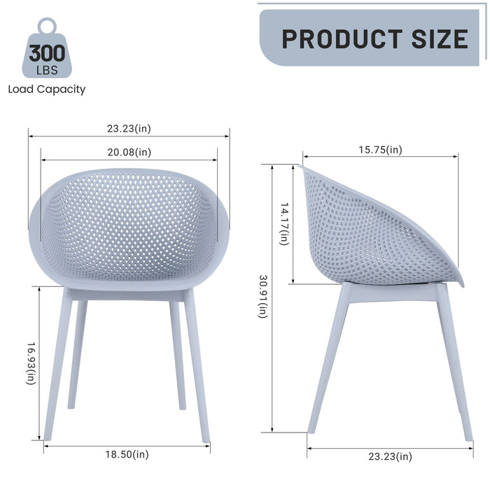 2 Piece Durable Single Chair With Hollow Out Design