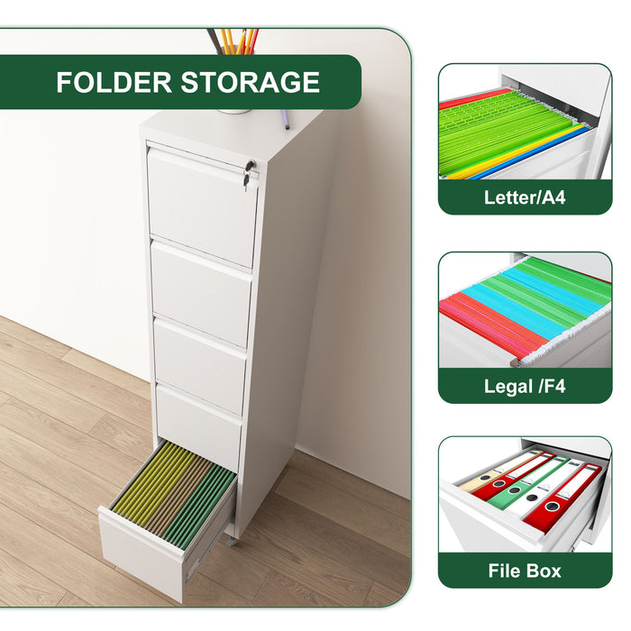Drawer Metal Locking Vertical File Cabinet With Wheels Heavy Duty Lockable Storage