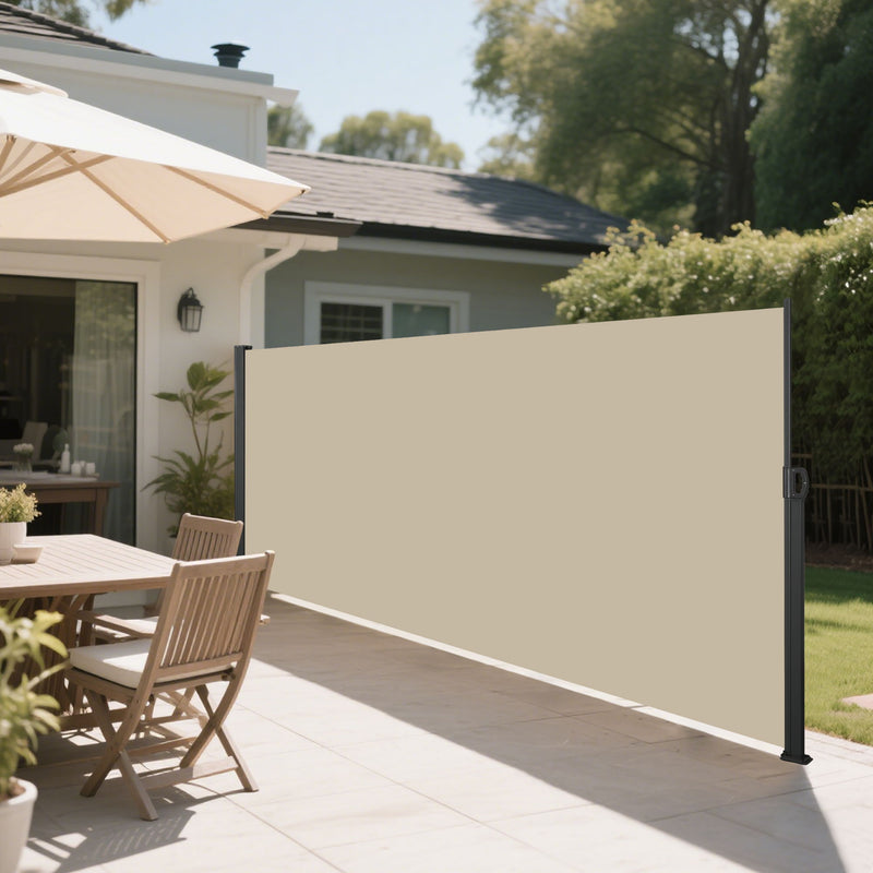 Retractable Side Awning, Waterproof And UV Resistant, Privacy Screen For Patio