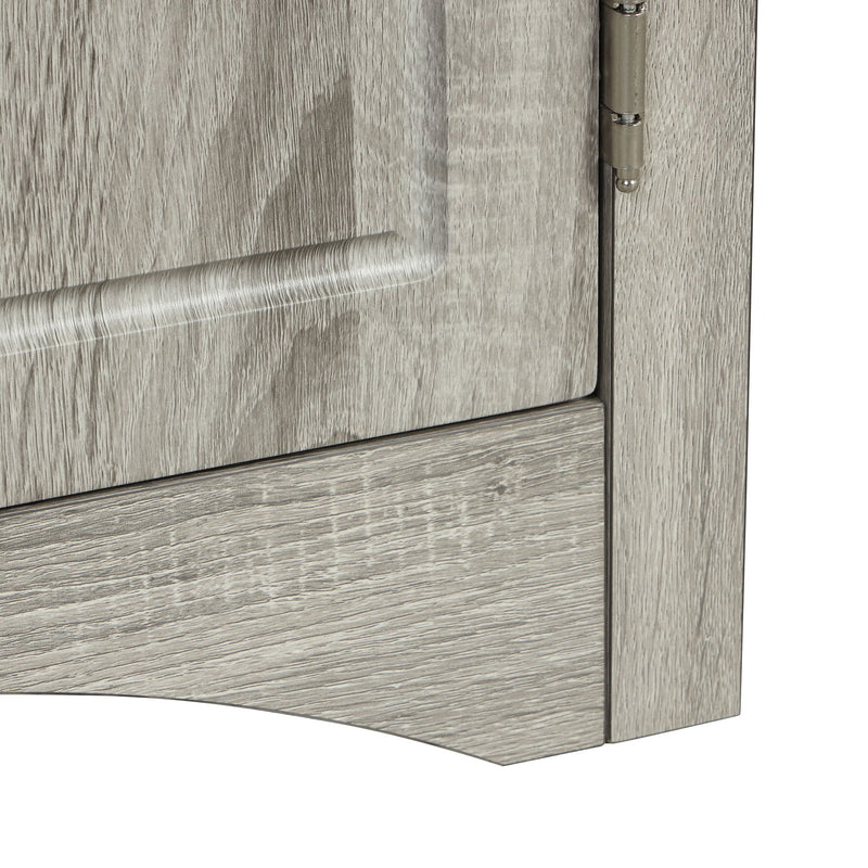 Triangle Bathroom Storage Cabinet With Adjustable Shelves, Freestanding Floor Cabinet - Oak