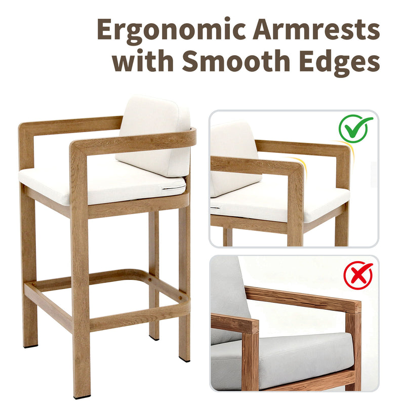Bar Stool For Gardens And Patio (Set of 2) - Oak