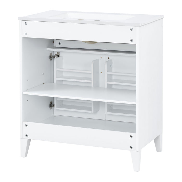 Bathroom Vanity With Sink Top, Adjustable Shelf, Door Organizers