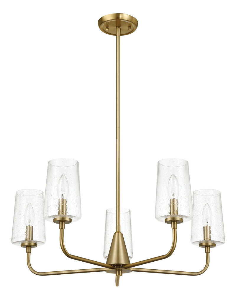 Dazzle - 5 Lights Chandelier With Clear Seeded Satin - Antique Brass / Clear / Gold