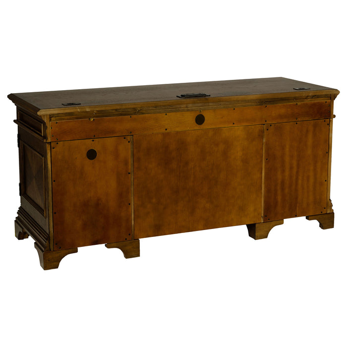 Stigham - 5 Drawer Credenza Office Desk - Oak