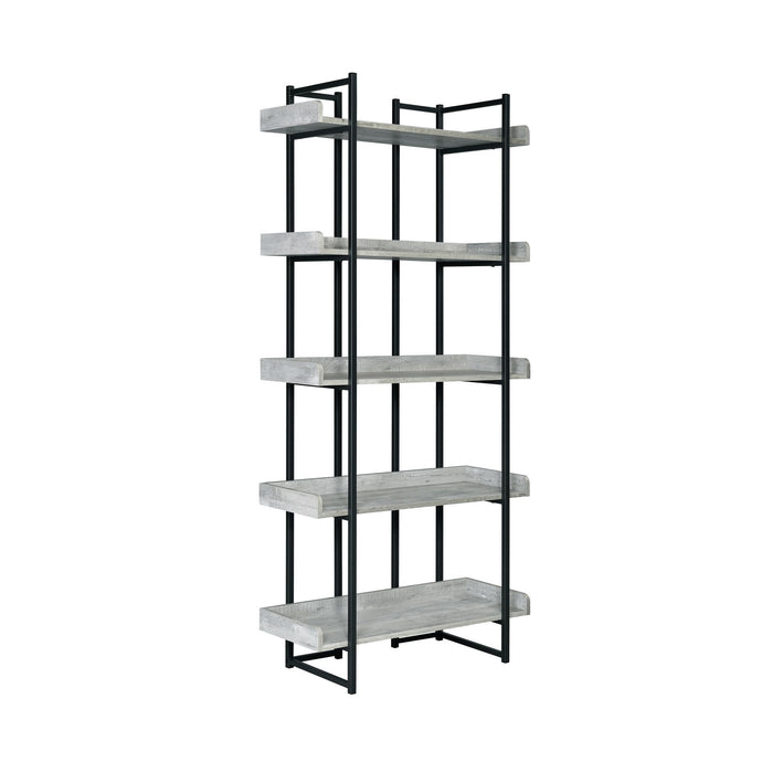 Preston - 2 Piece Desk And Bookshelf Set - Gray
