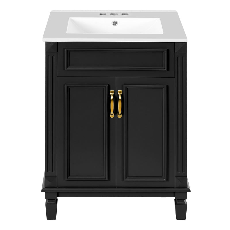 Bathroom Vanity With Top Sink, Cabinet With 2 Soft Closing Doors