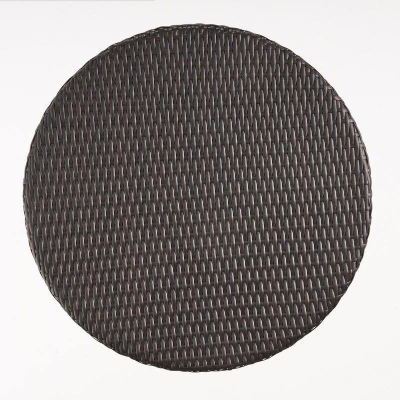 Outdoor Round Rattan Bar Table With Iron Frame - Multi Brown