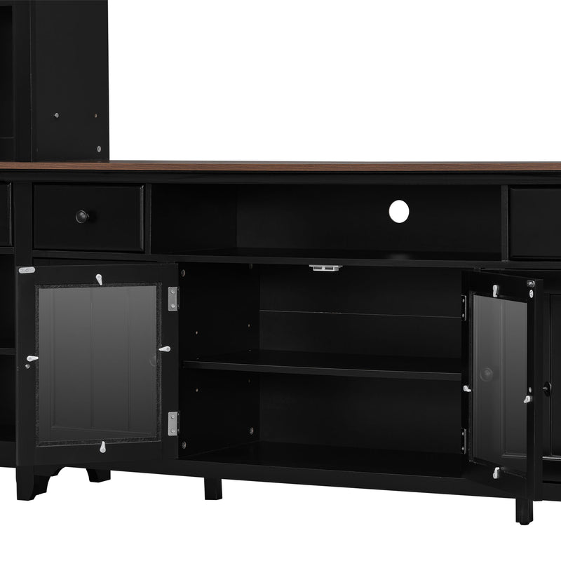 Extra Large TV Stand, Entertainment Center With Storage Cabinets