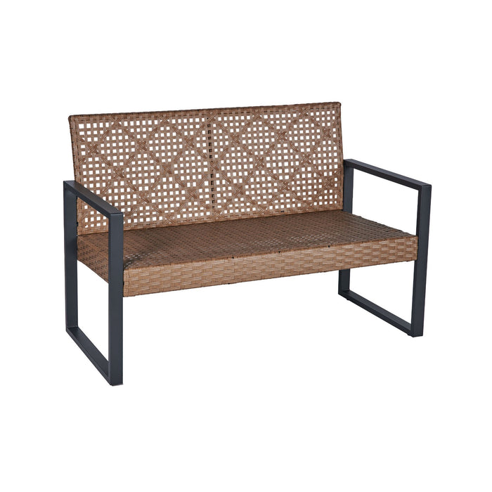4 Piece Patio Furniture Set With Acacia Wood Table Top And Cushions