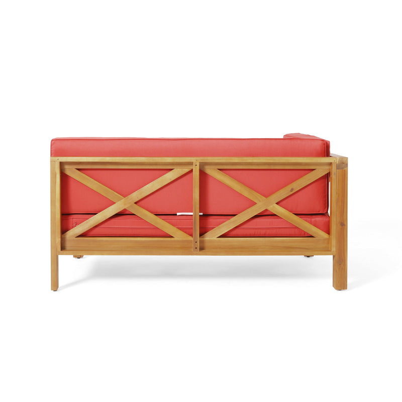 Brava - X Back Corner Bench With Coffee Table