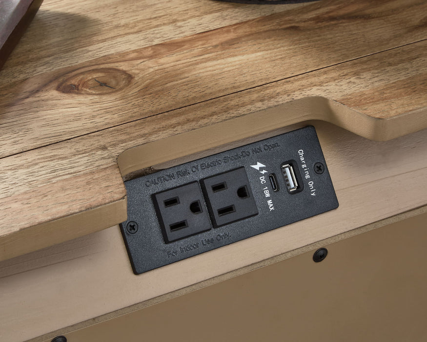 Ridgester - Three Drawer Night Stand - Light Brown
