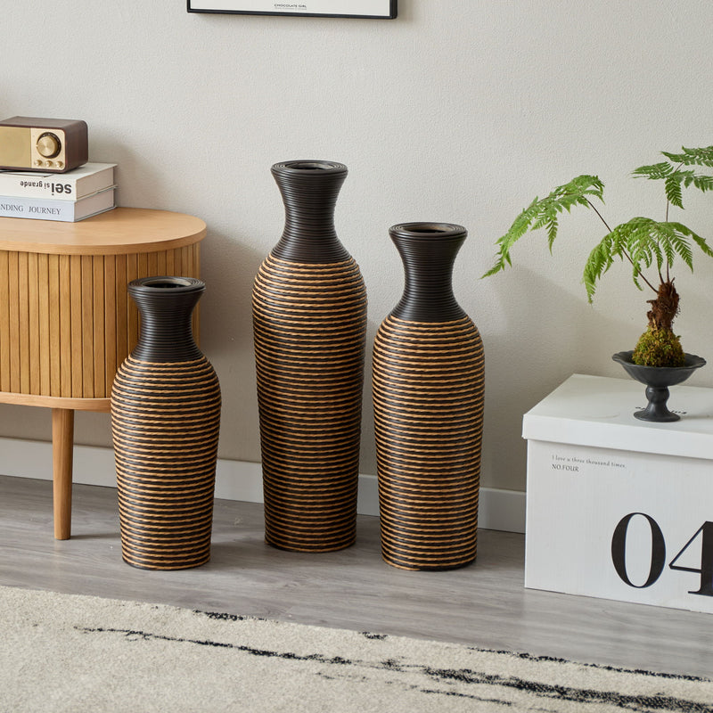 Classic And Neat Floor Vase, High Independent Flower Stand (Set of 3)