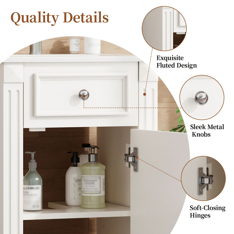 Bathroom Vanity With Sink, Soft-Closing Door, Adjustable Shelf