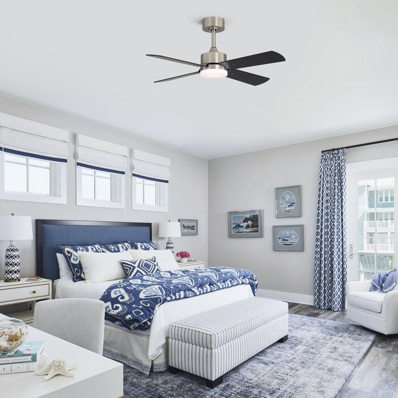 42" Ceiling Fan With Light And Memory Function, DC Reversible Motor, 4 Blades