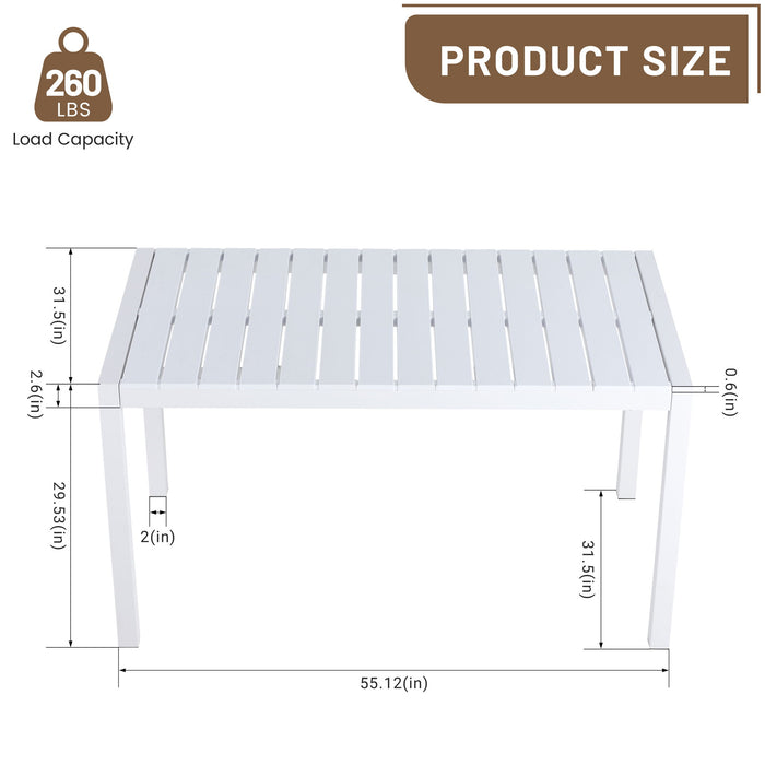 4 Piece Set Of Modern Designed Single Chairs With Long Table