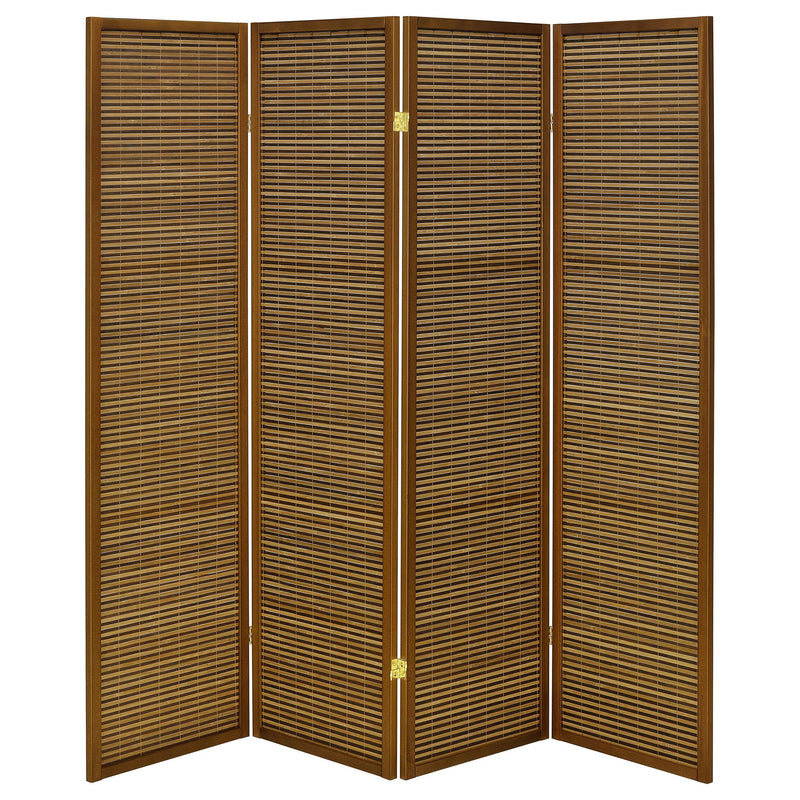 Kenabi - 4 Panel Room Divider Folding Screen - Walnut