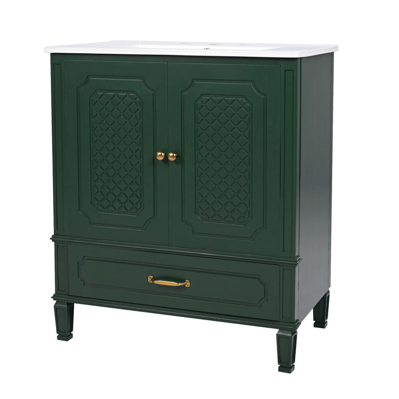 Bathroom Vanity With Sink, Soft Closing Door, Multi Functional Storage