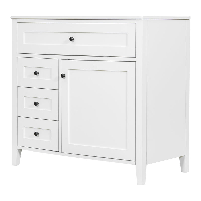 Bathroom Vanity With Sink, 3 Drawers & Cabinet With Adjustable Shelves