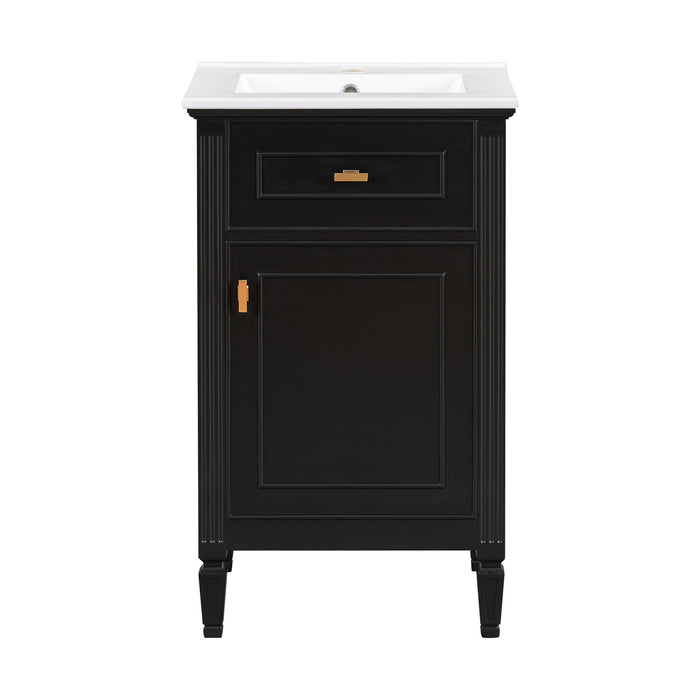 Bathroom Vanity With Sink, Adjustable Shelf, Tilt-Out Drawer