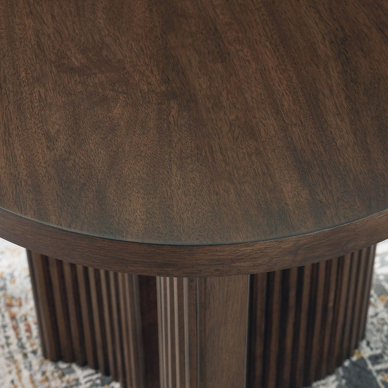 Korestone - Round End Table - Dark Brown