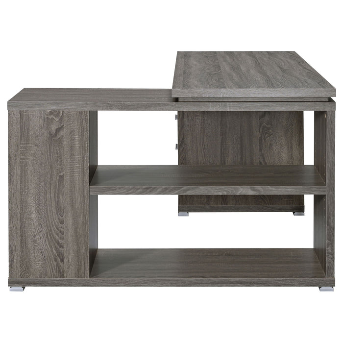 Tona - L-Shape Computer Desk With 3 Drawers And 5 Shelves