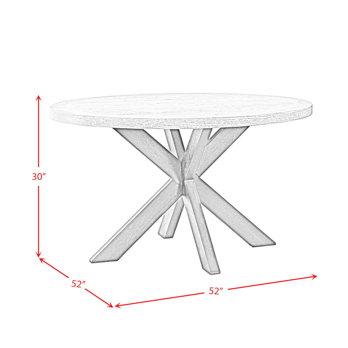 Axel - 5 Piece Standard Height Dining Set (Round Table And Four Fabric Chairs) - Espresso / Light Gray