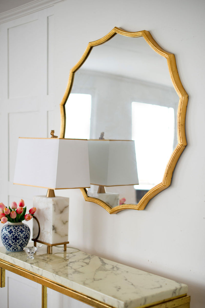 Round Sunburst Wall Mirror With, Wall Decor Mirror For Entryway Bedroom Living Room - Gold