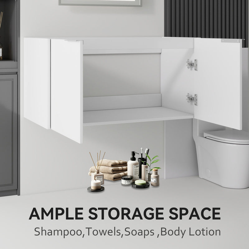 Floating Bathroom Vanity Cabinet With Soft Close Double Doors, Spacious Interior Storage, Wall Mounted, Cabinet Only