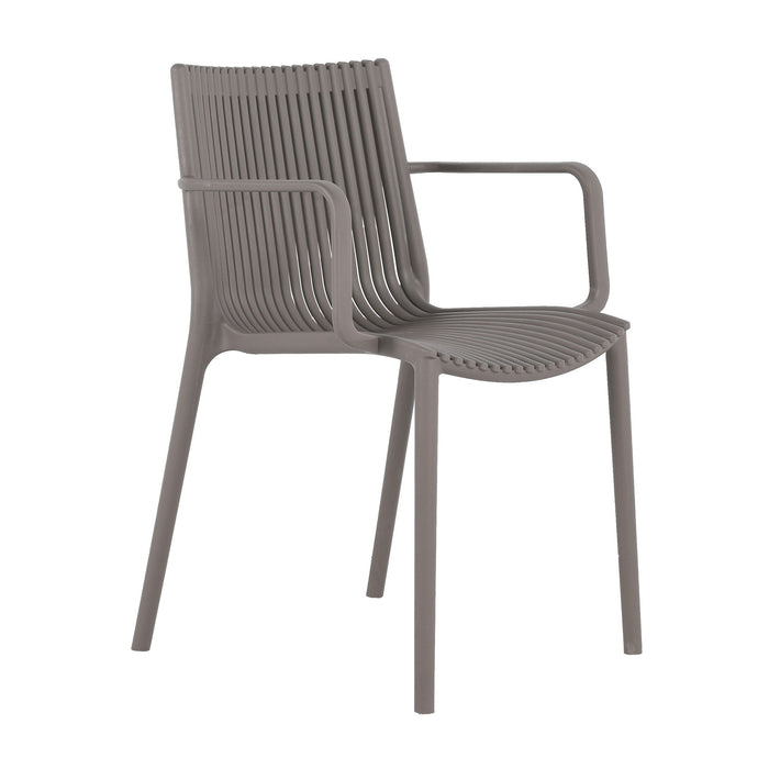 4 Modern Stackable Armchair Matched With Long Table