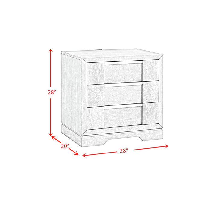 Kelis - 3 Drawer Nightstand With USB - Gray