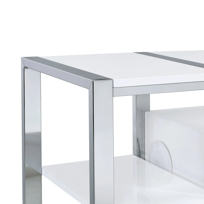 Midway 80"" TV Console with Firelight in White