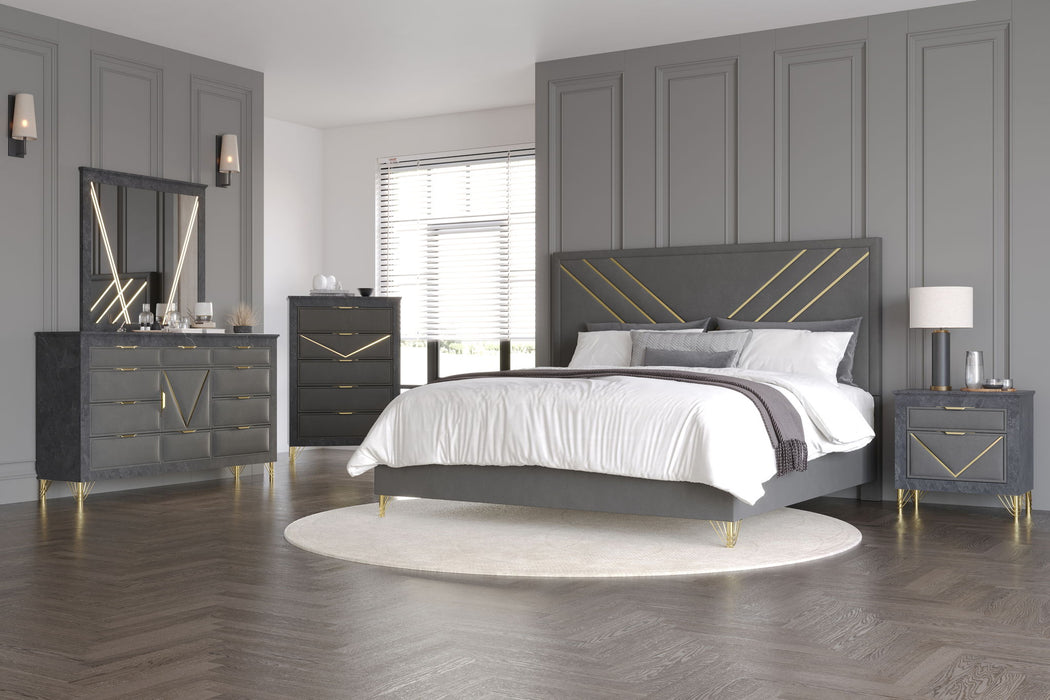 Symmetry - 2 Drawer Nightstand - Charcoal
