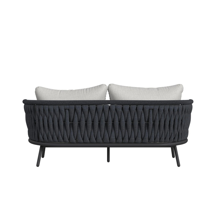 Bali Loveseat with Olefin Grey in Dark Grey