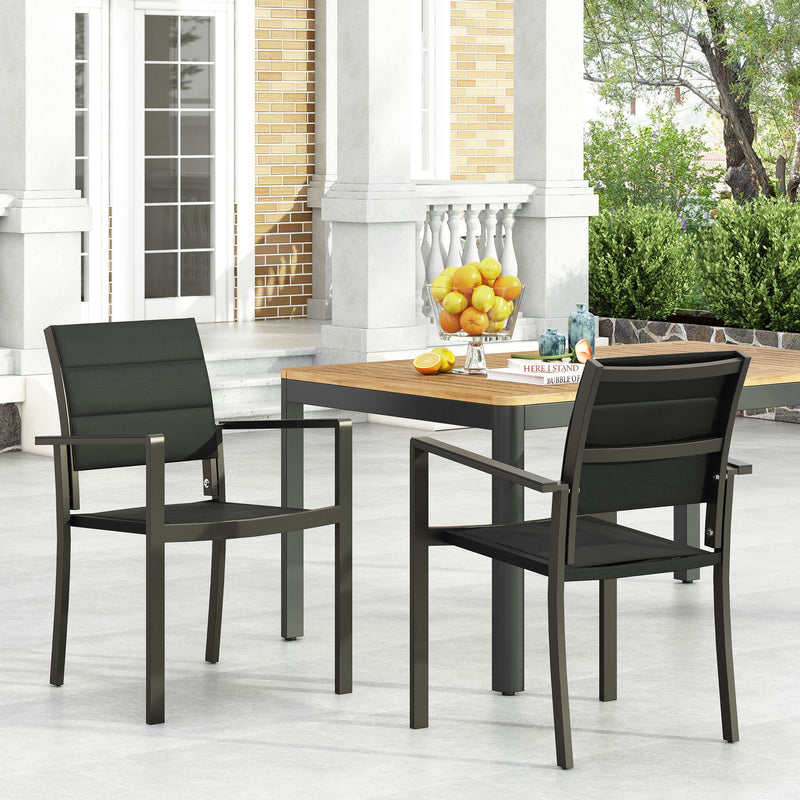 Baird - Outdoor Mesh And Aluminum Dining Chairs - Black