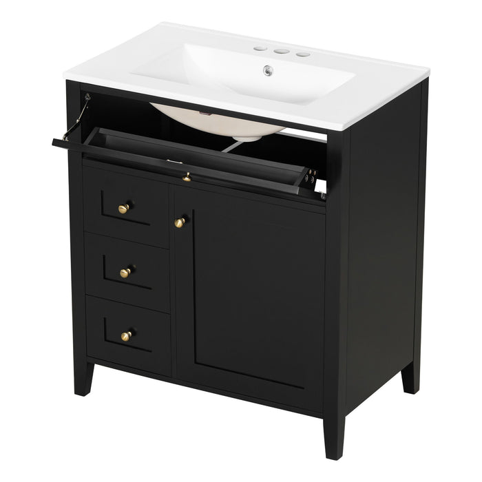 Bathroom Vanity With Sink, 3 Drawers And Adjustable Shelf, Freestanding Storage Unit