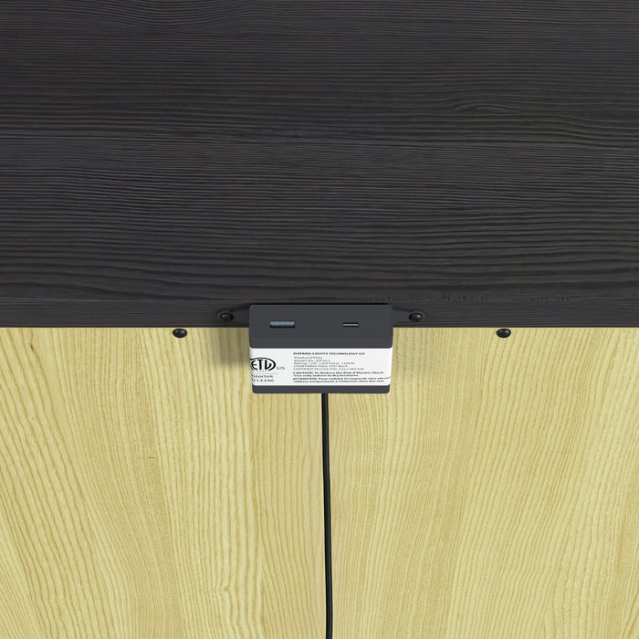 Tobias 2-Drawer Nightstand with USB in Black