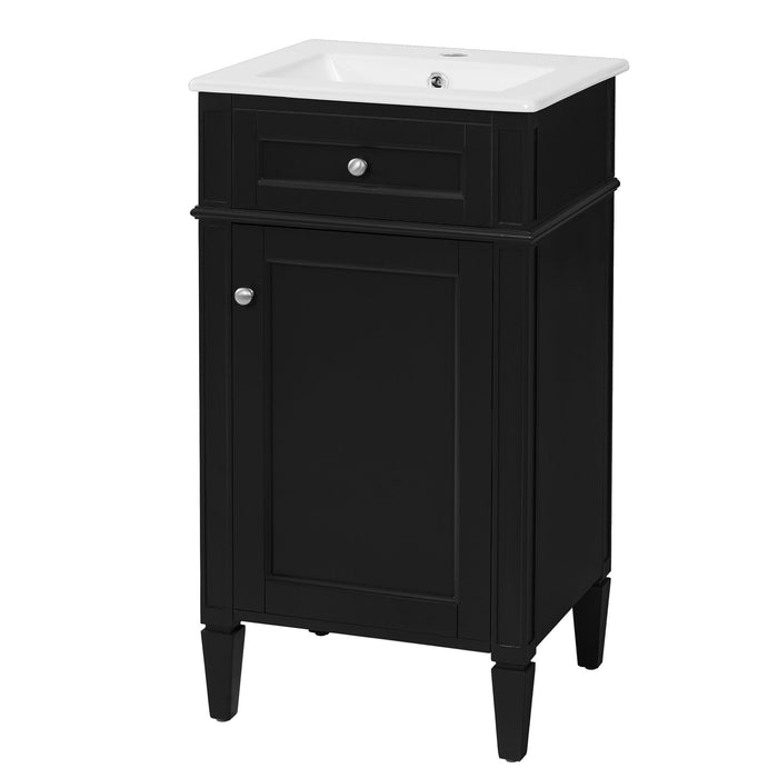 French Style Bathroom Vanity With Sink, Soft-Closing Door, Adjustable Shelf, Rectangular Design
